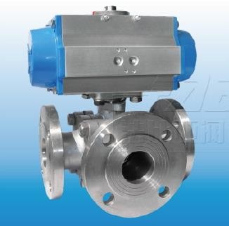 3通法兰气动球阀